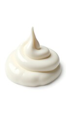 Closeup view of a smooth swirl of creamy texture on a clean surface