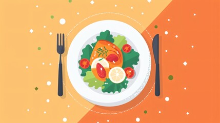 Thanksgiving Turkey Dinner Flat Icon for App