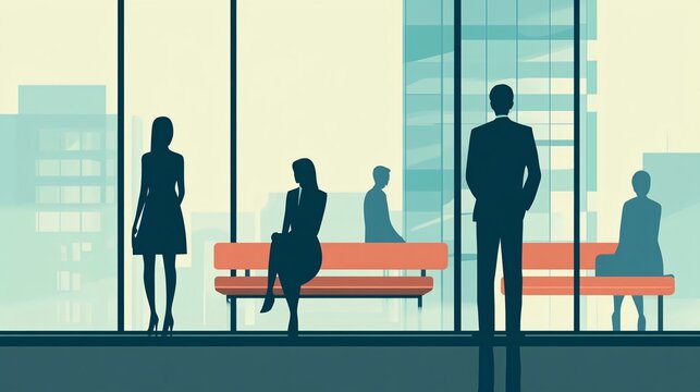Modern City Society People Watching Urban Street Scene Image