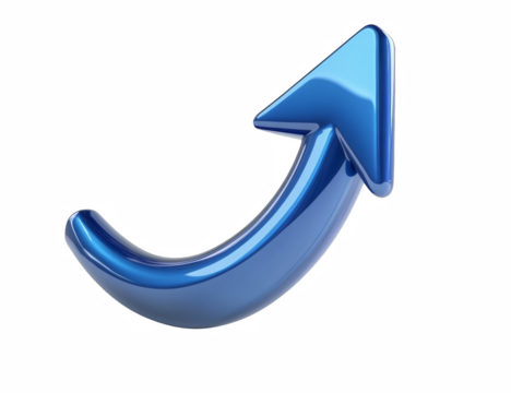 Blue 3D Upward Arrow Icon