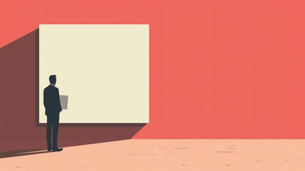 Businessman Brainstorming with Reminder