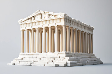 Naklejka premium Icon of roman parthenon on gray background 