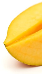 Closeup of sliced mango showcasing rich texture and natural color details
