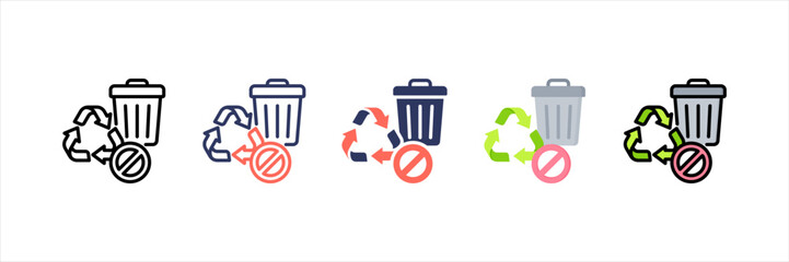 Non Biodegradable Multistyle Icon Set