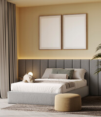 Children's room with two poster frames and modern decor