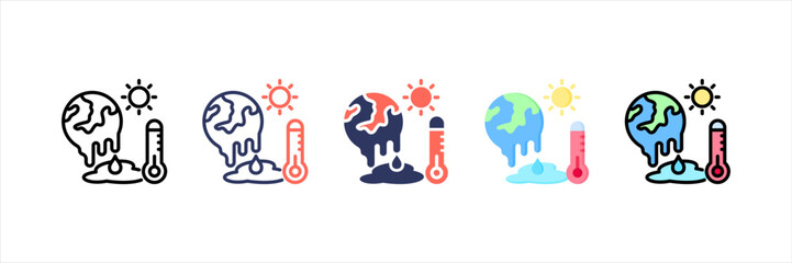 Global Warming Multistyle Icon Set