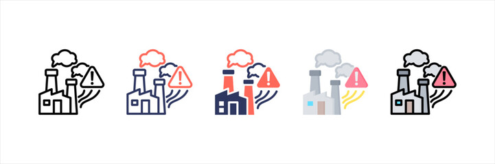 Industrial Pollution Multistyle Icon Set