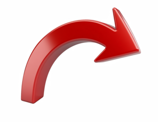 red arrow isolated on white