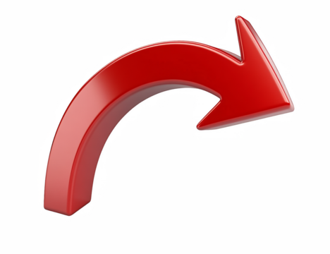 red arrow isolated on white