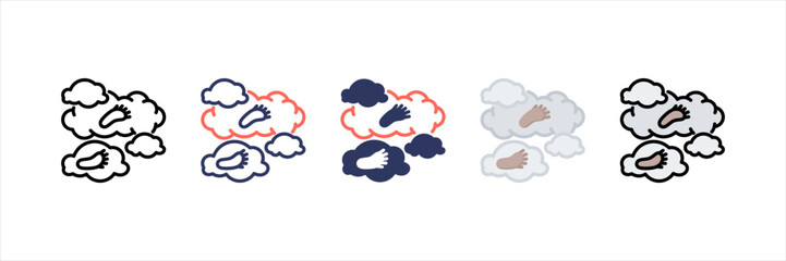 Carbon Footprint Multistyle Icon Set