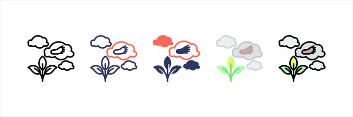 Ecological Footprint Multistyle Icon Set