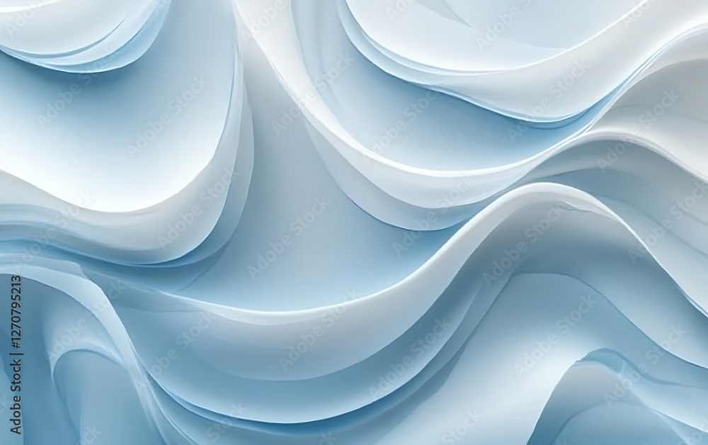 Poster abstract flowing blue and white wavy texture background for creative projects and design