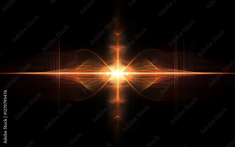 Poster abstract orange light pattern in dark background used for digital illustration