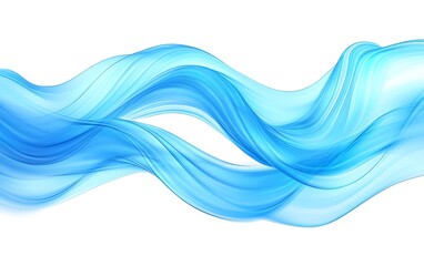 Obraz premium Abstract smooth flowing blue waves on white background for modern web design