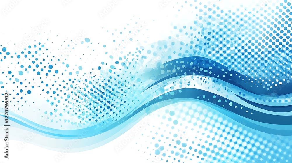 Aufkleber abstract blue wavy background. halftone pattern design, for modern website or presentation