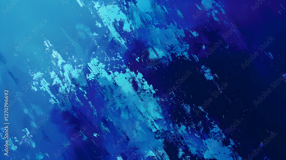 Poster abstract blue and turquoise textured background with dynamic brush strokes and gradients
