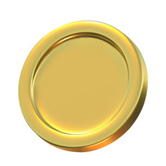 3D gold coin isolated on transparent background. Vector illustration