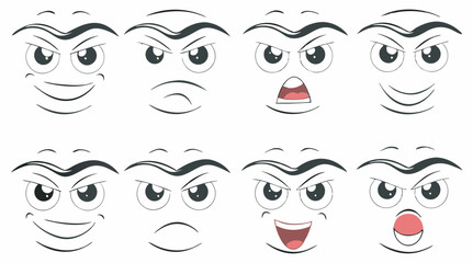 Isolated Vector Illustration Funny Cartoon Faces with Comic Emotions Art & Illustration