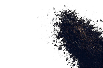 Fototapeta premium Abstract cosmic dust and nebula cloud on transparent background. Dark blue and black tones with bright speckles
