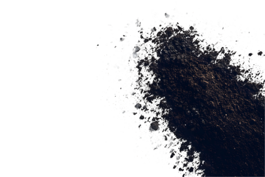 Abstract cosmic dust and nebula cloud on transparent background.  Dark blue and black tones with bright speckles