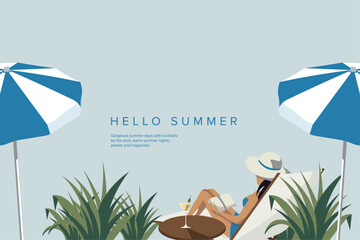 Summer background, hello summer