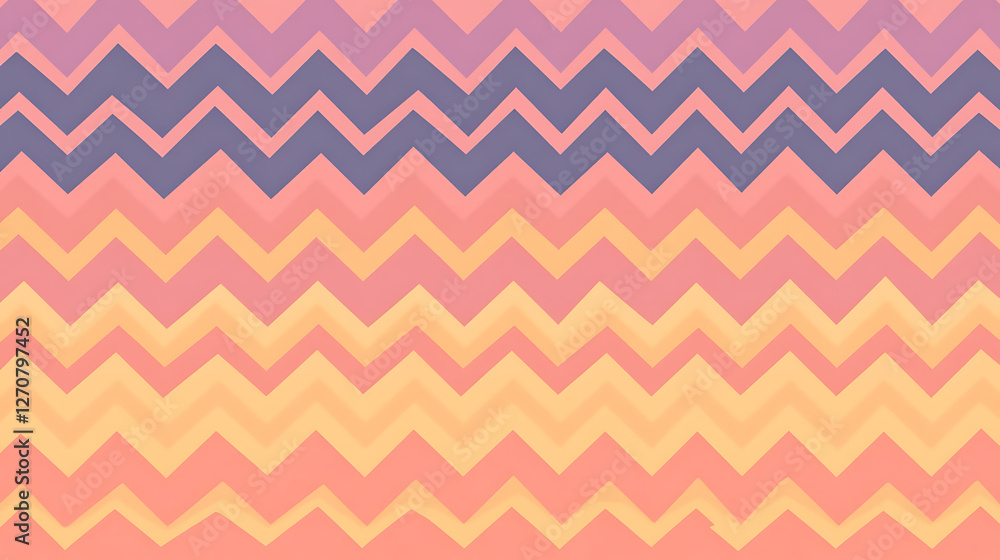 Aufkleber pastel chevron patterned design with soft hues and zigzag shapes for artistic backgrounds