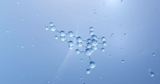 Aciclovir rotating molecular structure, 3d model of acyclovir looped video
