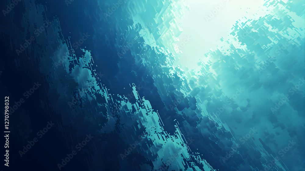 Aufkleber abstract underwater scene with light rays filtering through water, creating a serene atmosphere