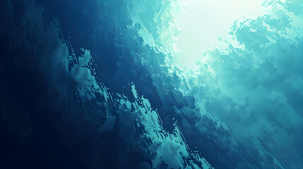 Abstract underwater scene with light rays filtering through water, creating a serene atmosphere