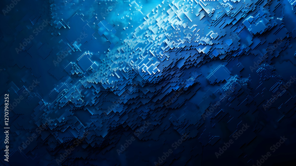 Aufkleber abstract blue digital landscape with layered textures and gradients creating a serene atmosphere