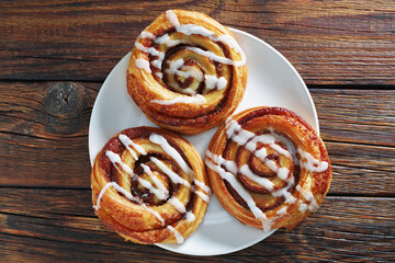 Cinnamon rolls on a plate