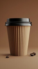 Realistic 3D model of a coffee cup with textures, perfect for branding and packaging design. 
