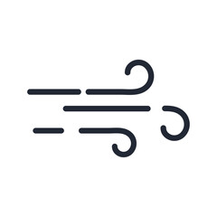 Simple wind lineal icon,pixel perfect, weather cast element