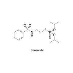 Bensulide skeletal structure.Herbicide compound schematic illustration. Simple diagram, chemical formula.