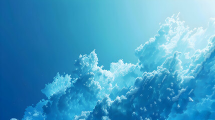 Serene underwater scene showcasing vibrant blue waves and soft light filtering through water