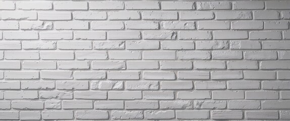 style and type of a white brick wall, showcasing a classic and rustic layout. The bricks are arranged in a horizontal pattern, with each row slightly offset from the one above, creating a traditional 