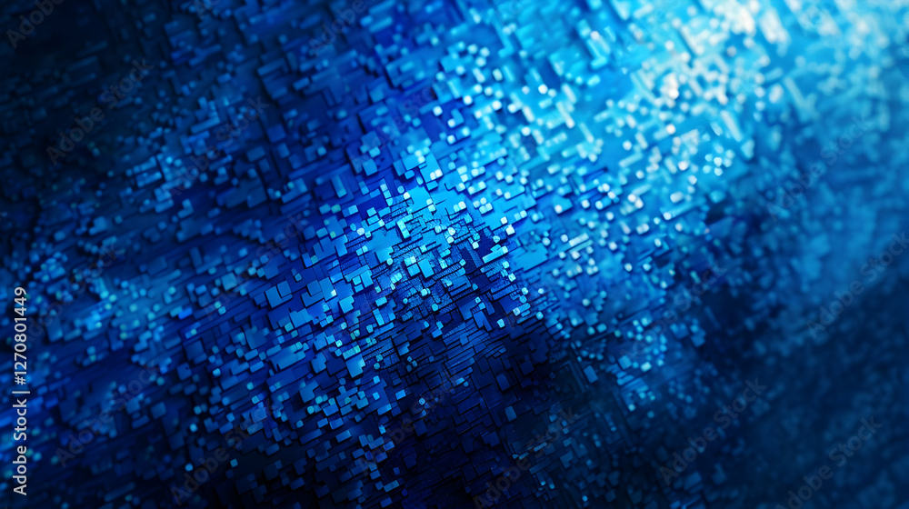 Poster abstract blue texture with intricate patterns resembling digital data, ideal for tech backgrounds