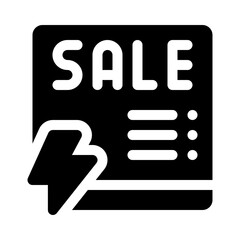Flash sale glyph icon
