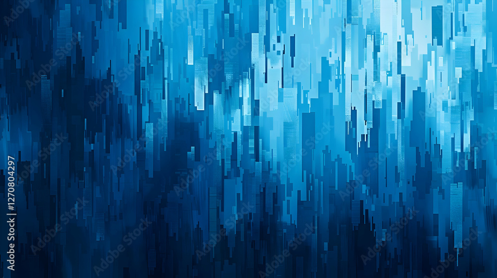 Poster abstract blue vertical lines creating a serene and calming digital background effect