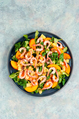 Fresh persimmon seafood salad.