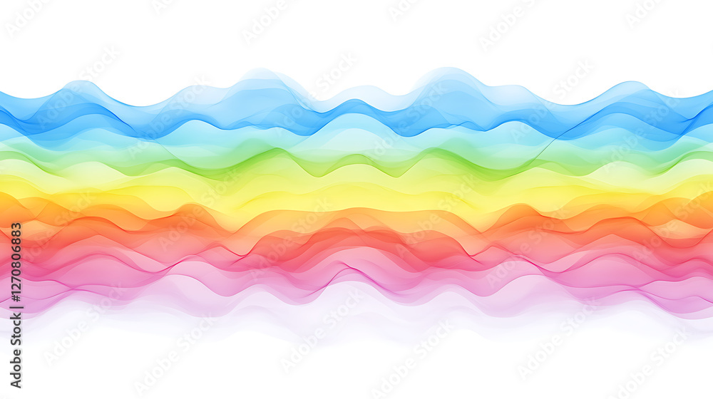 Poster rainbow gradient waves abstract design colorful graphic wavy pattern background illustration