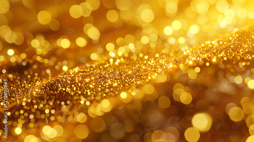 Aufkleber golden shimmering abstract background with sparkling light effects creating a festive atmosphere