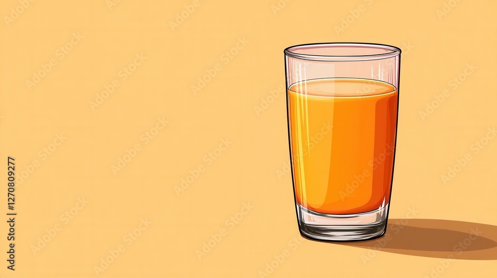 Fototapete minimalist pixel art glass of java apple juice on neutral backdrop digital graphic