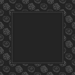 bread frame. doodle bakery square frame. hand drawn bread frame background. bakery background