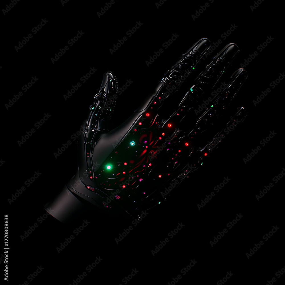 Aufkleber robotic hand with illuminated details cybernetic art displaying advanced futuristic engineering