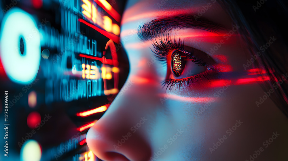 Poster digital futuristic vision exploring advanced technology insights in a high-tech world urban environm