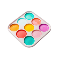 Colorful paint palette on a transparent background