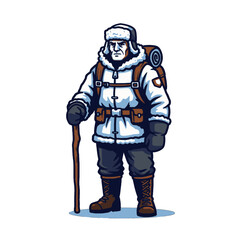 Explorer in Arctic Winter Gear Ready for Adventure Outdoors