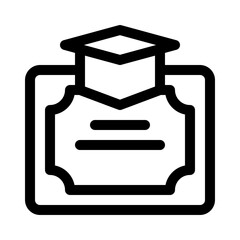 Graduation Cap with Certificate line icon