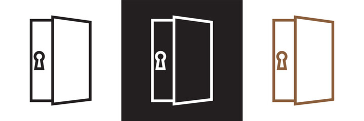 Locked door  icon. isolated on white and black background. Vector illustration. EPS 10